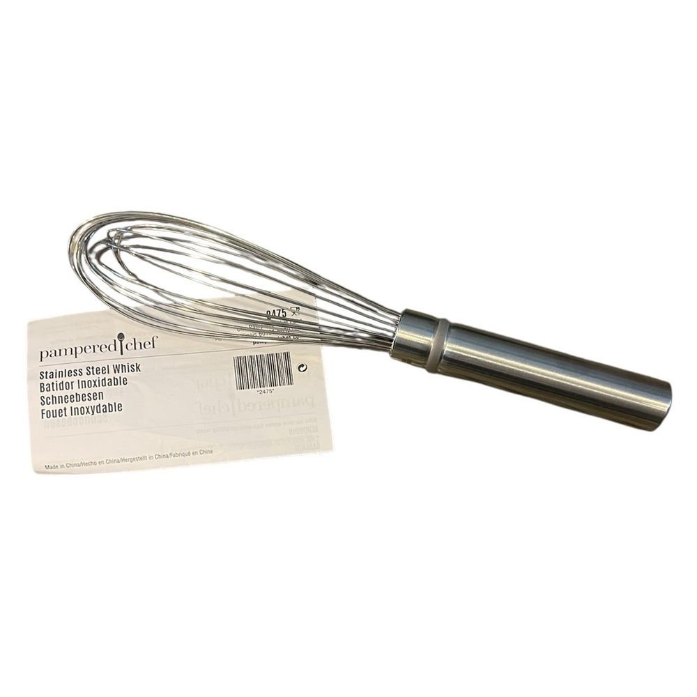 The Pampered Chef #2475 Stainless Steel 10.25" Wire Whisk. NEW in Bag.